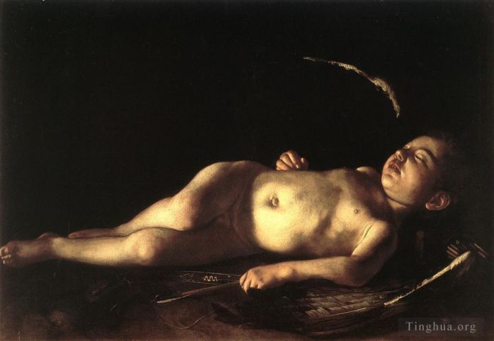 Caravaggio Peinture à l'huile - Cupidon endormi