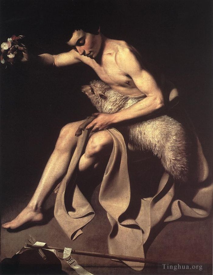 Caravaggio Peinture à l'huile - Saint Jean-Baptiste