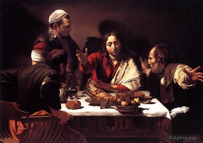 Caravaggio Peinture à l'huile - Souper à Emmaüs