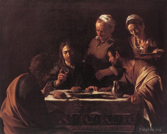 Caravaggio Peinture à l'huile - Souper à Emmaüs