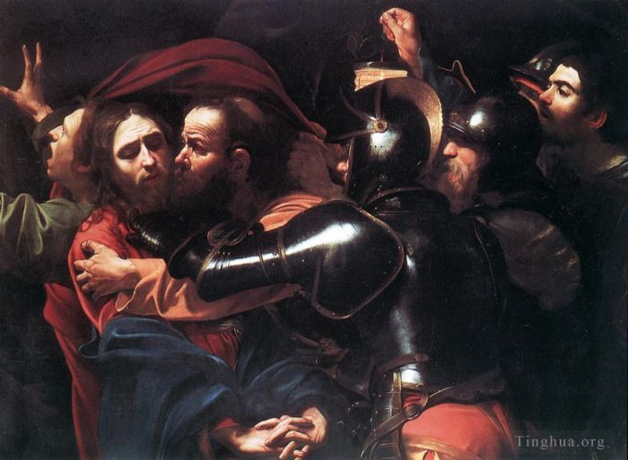 Caravaggio Peinture à l'huile - Prise du Christ