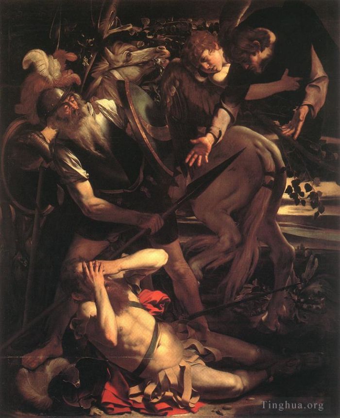 Caravaggio Peinture à l'huile - La conversion de saint Paul