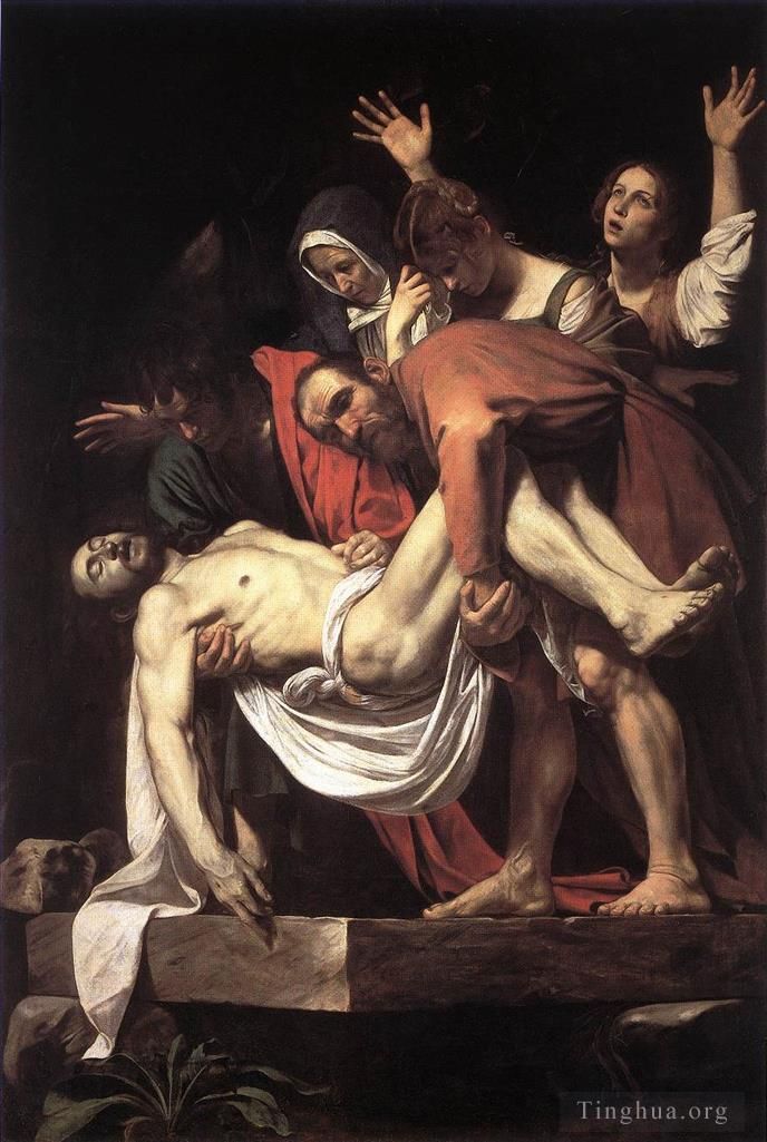 Caravaggio Peinture à l'huile - La mise au tombeau