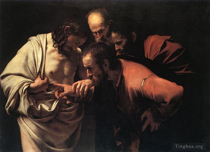 Caravaggio Peinture à l'huile - L'incrédulité de saint Thomas