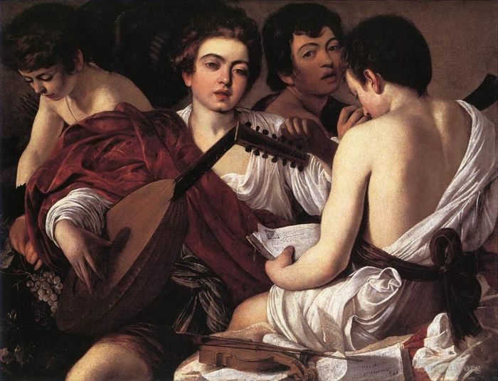 Caravaggio Peinture à l'huile - Les musiciens