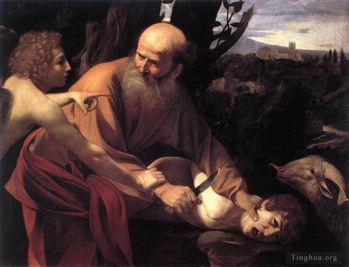 Caravaggio Peinture à l'huile - Le sacrifice d'Isaac