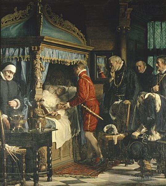 Carl Heinrich Bloch Peinture à l'huile - Le chancelier Niels Kaas remet les clés de Christian IV