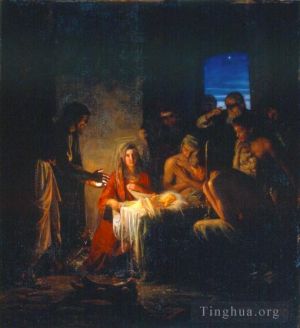Carl Heinrich Bloch œuvres - La naissance du Christ