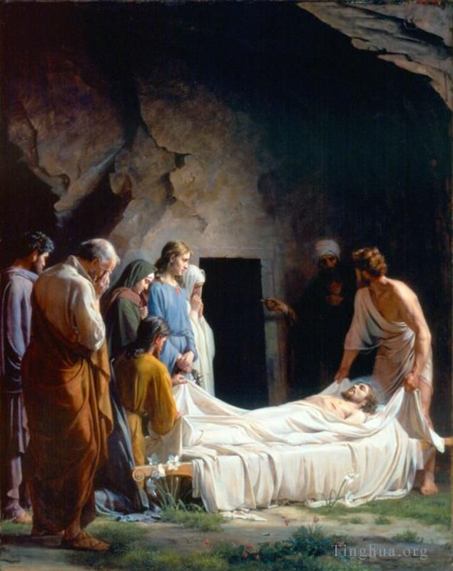 Carl Heinrich Bloch Peinture à l'huile - L'enterrement du Christ