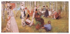 Carl Larsson œuvres - Petit-déjeuner en plein air 1913