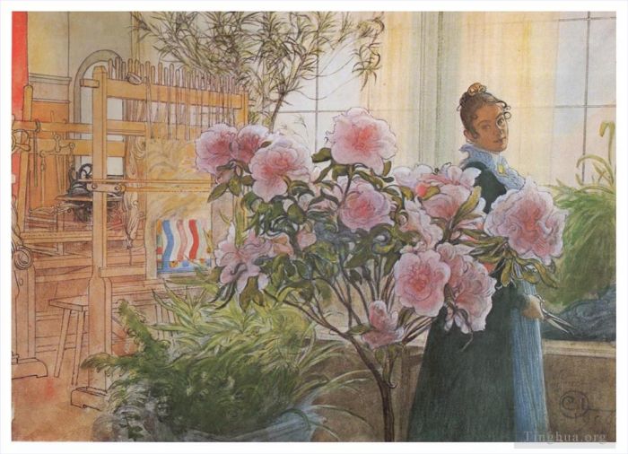 Carl Larsson Types de peintures - Azalée 1906