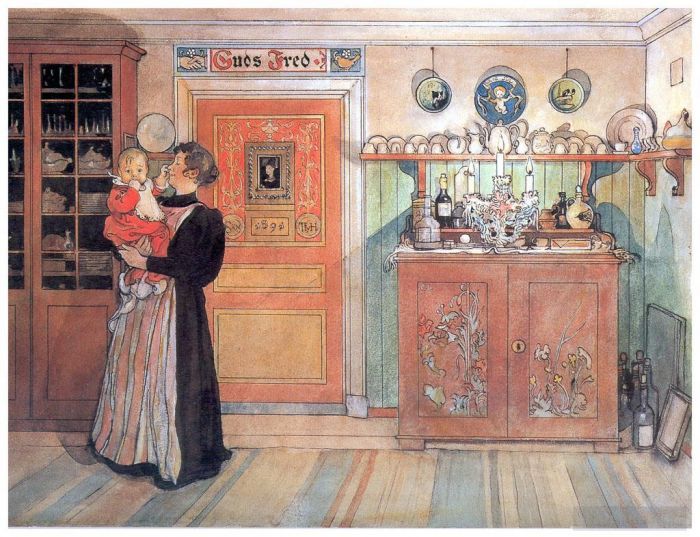 Carl Larsson Types de peintures - Entre Noël et le nouveau ao 1896