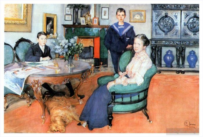 Carl Larsson Types de peintures - Hakon Daga et Edgar 1902