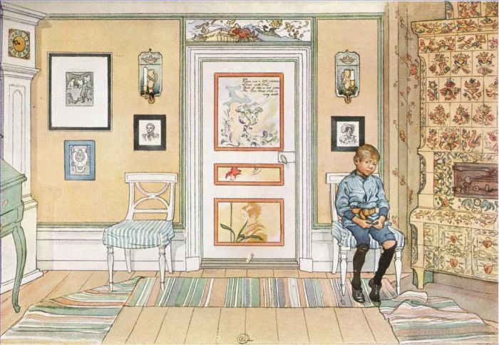Carl Larsson Types de peintures - Dans le coin 1894