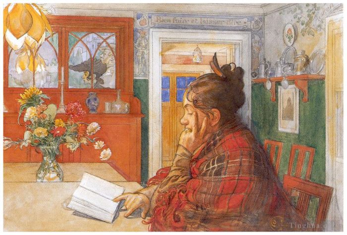 Carl Larsson Types de peintures - Karin lisant 1904