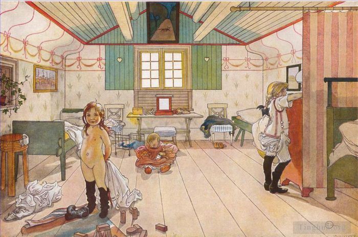 Carl Larsson Types de peintures - Mamans et petites filles 1897