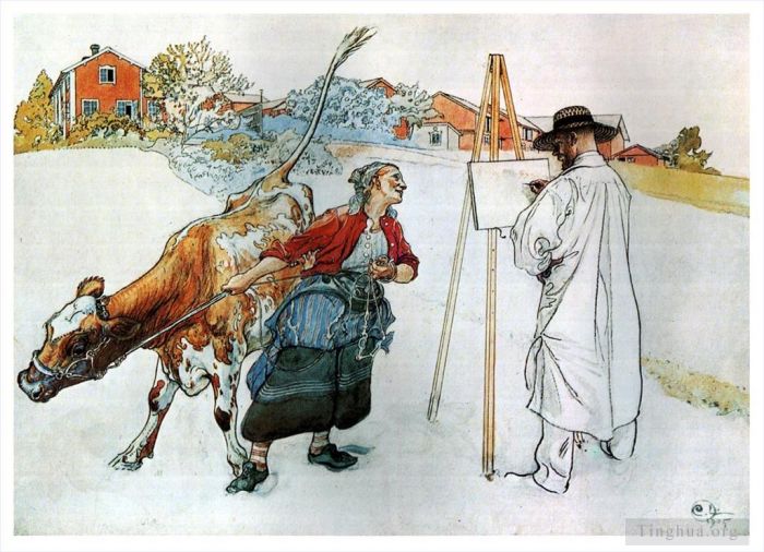 Carl Larsson Types de peintures - À la ferme 1905
