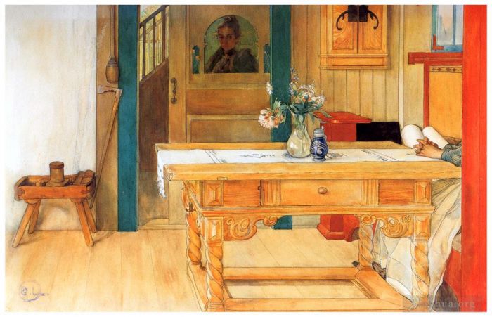 Carl Larsson Types de peintures - Repos dominical 1900