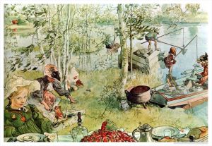 Carl Larsson œuvres - La saison des écrevisses s'ouvre en 1897