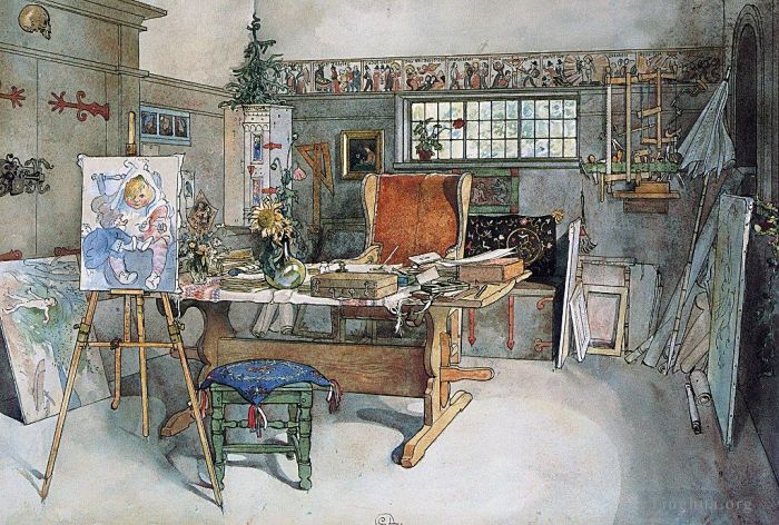Carl Larsson Types de peintures - L'atelier 1895