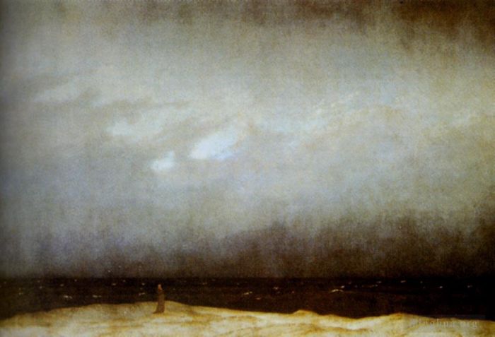 Caspar David Friedrich Peinture à l'huile - Frère Capucin Au Bord De La Mer
