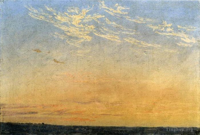 Caspar David Friedrich Peinture à l'huile - Soirée