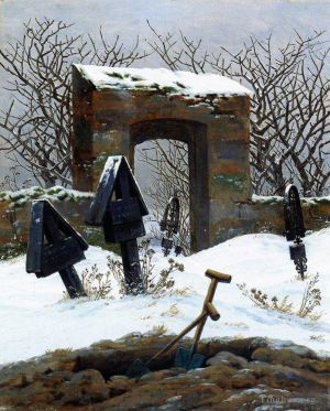 Caspar David Friedrich œuvres - Cimetière sous la neige