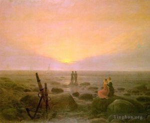 Caspar David Friedrich œuvres - Lune se levant sur la mer