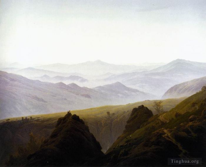 Caspar David Friedrich Peinture à l'huile - Matin dans les montagnes