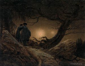 Caspar David Friedrich œuvres - Deux hommes contemplant la Lune