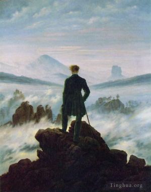 Caspar David Friedrich œuvres - Promeneur au-dessus de la mer de brouillard HSE