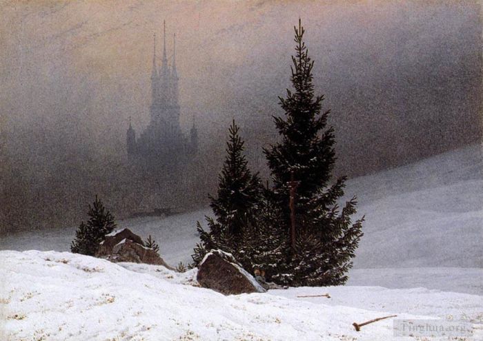 Caspar David Friedrich Peinture à l'huile - Paysage d'hiver 1811