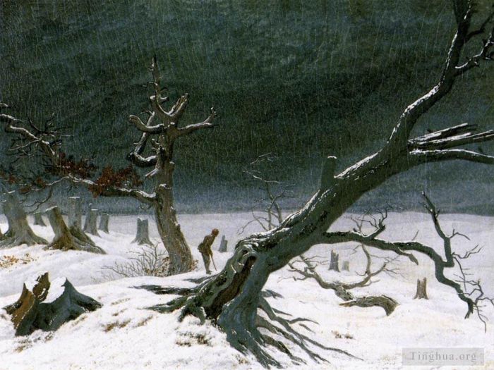 Caspar David Friedrich Peinture à l'huile - Paysage d'hiver 1812
