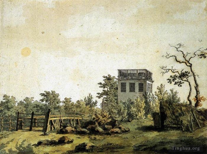 Caspar David Friedrich Types de peintures - Paysage avec pavillon