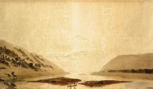 Caspar David Friedrich œuvres - Version Jour Paysage Rivière Montagneuse