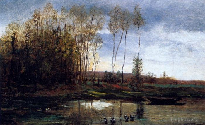 Charles-François Daubigny Peinture à l'huile - R.