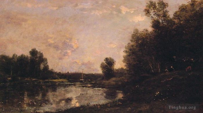 Charles-François Daubigny Peinture à l'huile - Un jour de juin