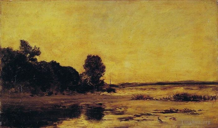 Charles-François Daubigny Peinture à l'huile - Par la mer