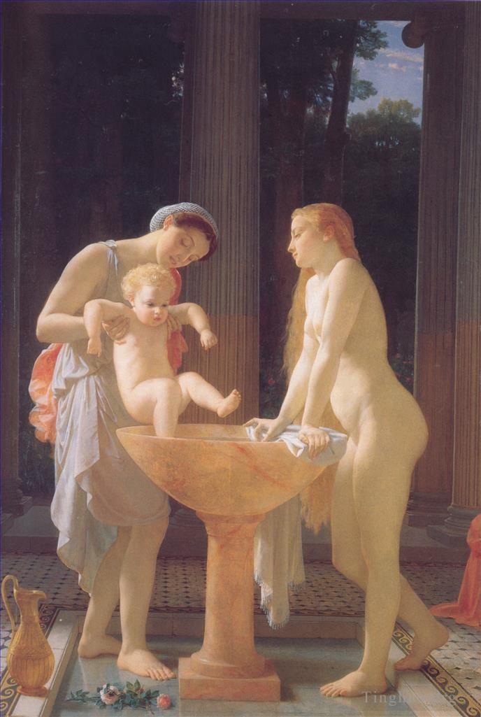 Charles Gleyre Peinture à l'huile - Le bain nu
