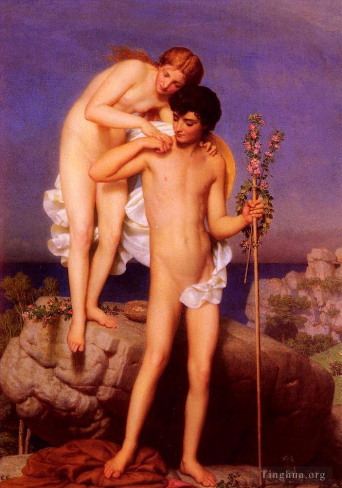 Charles Gleyre Peinture à l'huile - Nude Marc Daphnis Et Chloé Revenant De La Montagne nue