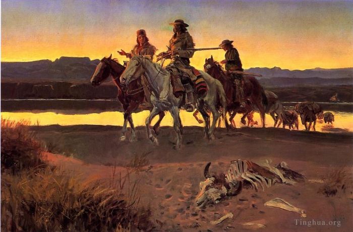 Charles Marion Russell Peinture à l'huile - Carsons Hommes