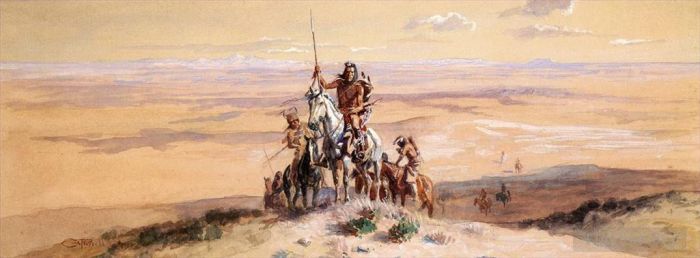 Charles Marion Russell Types de peintures - Indiens des plaines