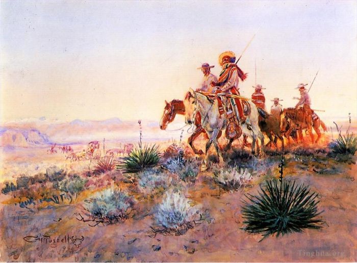 Charles Marion Russell Types de peintures - Cowboy mexicain des chasseurs de buffles
