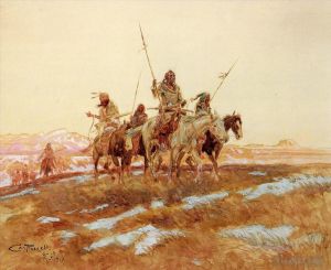 Charles Marion Russell œuvres - Partie de chasse Piegan