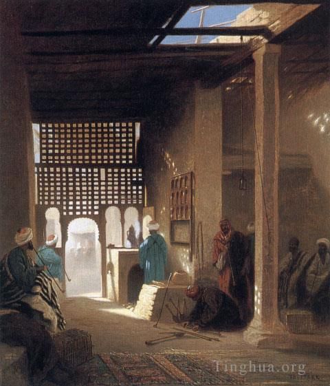 Charles-Théodore Frère Peinture à l'huile - Intérieur d'un café maure