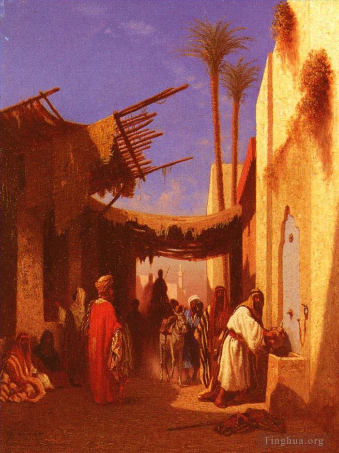 Charles-Théodore Frère Peinture à l'huile - Rue à Damas, partie 1
