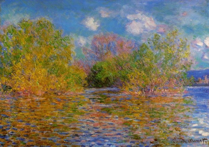 Claude Monet Peinture à l'huile - 4 La Seine près de Giverny
