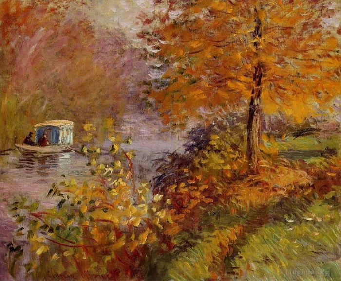 Claude Monet Peinture à l'huile - 4 Le bateau-atelier