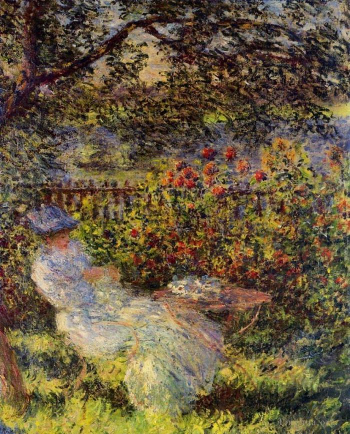 Claude Monet Peinture à l'huile - Alice Hoschede dans le jardin