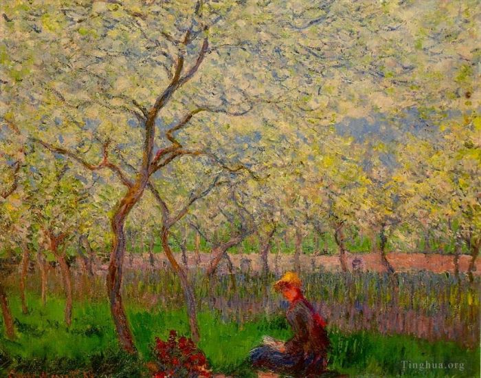 Claude Monet Peinture à l'huile - Un verger au printemps